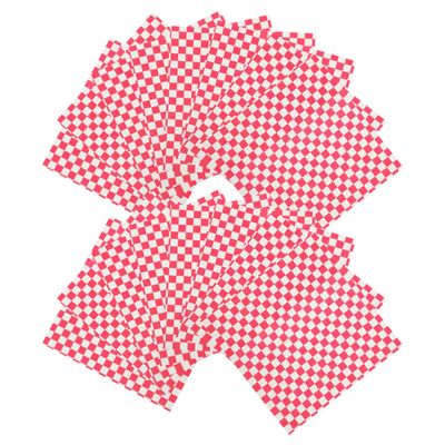 DOITOOL 50 Sheets Pink Checkered Greaseproof Food Wrapping Paper for Sandwiches and Cakes, Compact Food Grade Paper Sheets for Parties and Family Kitchens