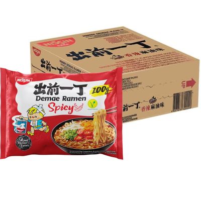 Nissin Demae Ramen Noodles Spicy Flavour Pack 30 (100g Each) - Instant Nissin Noodles Authentic Asian Ramen