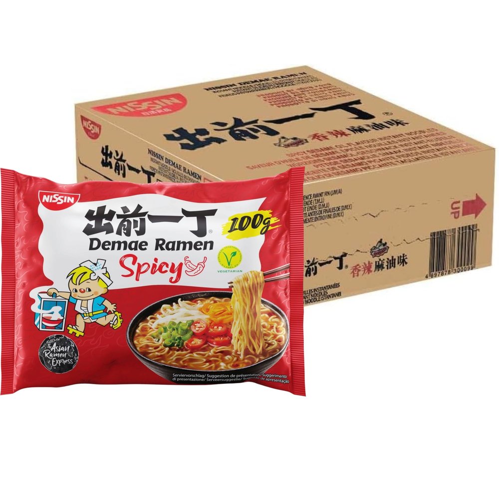 Nissin Demae Ramen Noodles Spicy Flavour Pack 30 (100g Each) - Instant Nissin Noodles Authentic Asian Ramen