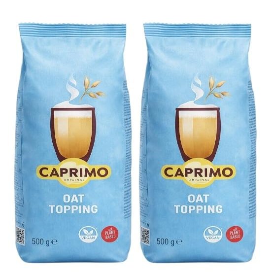 Caprimo Oat Drink Powder, 100% Plant Based Creamy Oat Milk Powder for Coffee, Tea & Hot Drinks (Pack of 2, Total 1000 Grams) - Oat Topping, Gluten Free, Lactose Free, Dairy & Soy Free, Vegans