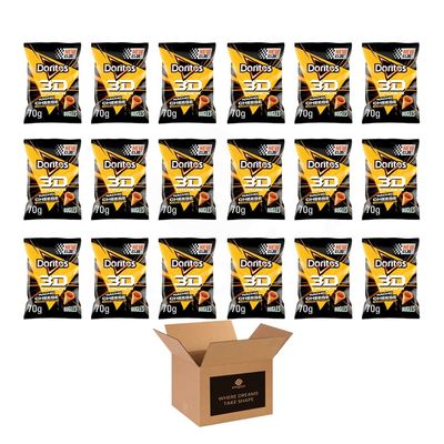 Doritos Tortilla Chips Bold Crunch, Iconic Taste | Crispy Flavoured Chips Variety of Flavor Snack Bags | Party, Movie Night Crisps (Pack 18, 3D Crunch Nacho Cheese 1.35-70g)