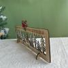 Bwuikim LED Lighted Wood Advents Calendar Carved Christmas Scene Countdowns with LED Lights and Tree House Countdowns view 4