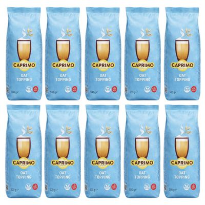 Caprimo Oat Drink Powder, 100% Plant Based Creamy Oat Milk Powder for Coffee, Tea & Hot Drinks (Pack of 10, Total 5000 Grams) - Oat Topping, Gluten Free, Lactose Free, Dairy & Soy Free, Vegans
