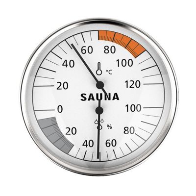Bwuikim Commercial Grade Sauna Hygrometer Thermometers Alloy Construction Thermal Glass Face Humidity Detection for Room Alloy Hygrometer