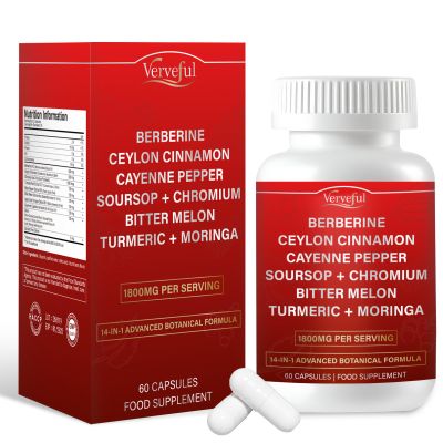 14-in-1 Liposomal Berberine Capsules -1800mg, Ultra High Absorption Supplement Supports Immune Function, Gut Health and Metabolic and Cardiovascular Health (60 Capsules)