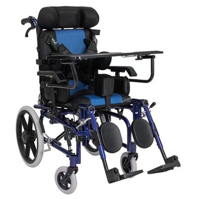 Lightweight Aluminum Folding Wheelchair with Full Recline and Dining Table - Multi-Functional, Portable Design for Comfort and Convenience