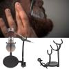 Adfaga Shaving Brush and Stand Premium Iron Alloy Curved Design for Organizing Razors and Brushes in Bathroom Black view 2