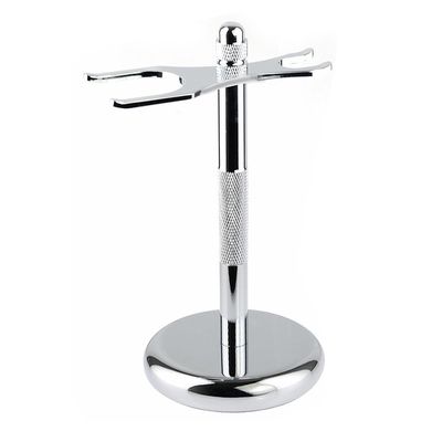 Akfldms Razors and Brush Stand Razors Holder is More Stable to Prolong the Life of Your Razors Compatible with Long Handle Safety Razors Silver