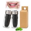 2PCS Natural Mint Bamboo Charcoal Dental Floss,Dental Floss Tape,Bamboo Flo-Ss,With Glass Holder,Easy Glide Feeling Fresh Flavour,For Teeth Cleaning,For Sensitive Teeth,Remove Stains,Mint Flavour(30m) view 1