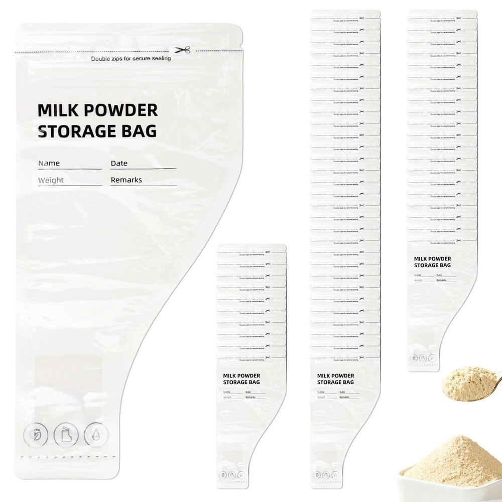 60Pcs Travel Protein Powder Pre-Sealed Bags, Portable Supplement Container for Gym Workouts, Moisture-Proof Powder Storage Solution for Travel and Fitness, Leak-Proof Funnel Design