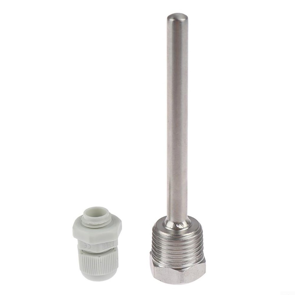 Alanmoship 1 Pack Stainless Steel Thermowell 1/2 Npt For Temperature Sensors, Fit 6Mm Tube Dia, Silver, Industrial Lab Use, Length 50-200Mm(50mm)
