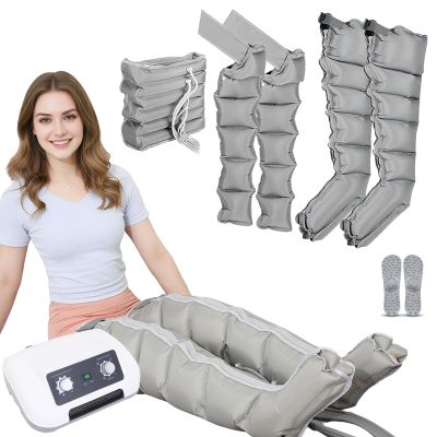 vanenferse 6 Cavity Lymphatic Drainage Air Compression Leg Massager, Electric Leg Massage Boots For Circulation Improve Pain Arm Leg Waist Massage Machine, Pressotherapy Recovery Boots
