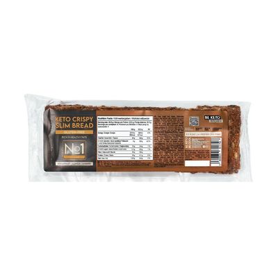 BeKeto Keto Crispy Slim Bread 90g - Only 3.4g Carbs Per Serving - High Protein, High Fibre - Keto Friendly Crispbread - Gluten Free, No Added Sugar