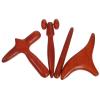 PATKAW Wooden Massage Tools Set Featuring T Shape, Bird Shape, Roller 4pcs for Body and Muscle Relaxation with Comfortable to Hold Design, Brown Wood Material and Straight Style view 1