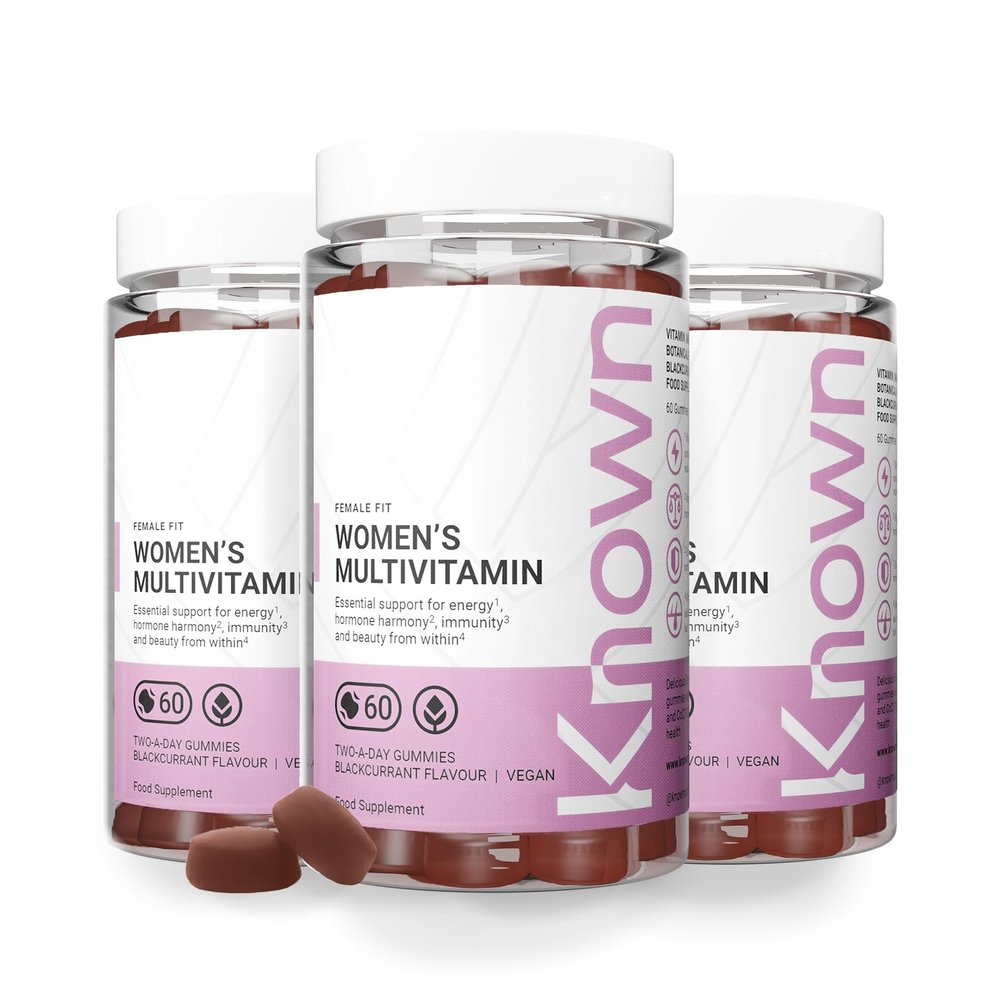 Known Womens Multivitamin Gummies Berry Flavour Vegan Gummy Supplement - Vitamins A, C, D3, E, B6, B12, Biotin, Iron, Zinc, Iodine, Sea Moss Energy, Skin, Hair & Immune Support 3 Month Supply