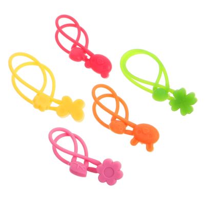 BUTIFULSIC Stretchy Silicone Bands Silicone Flexible Elastic Bands 5pcs with Assorted Colours for Bento Box and Food Pouch Wrapping for Restaurant and Dorm Use