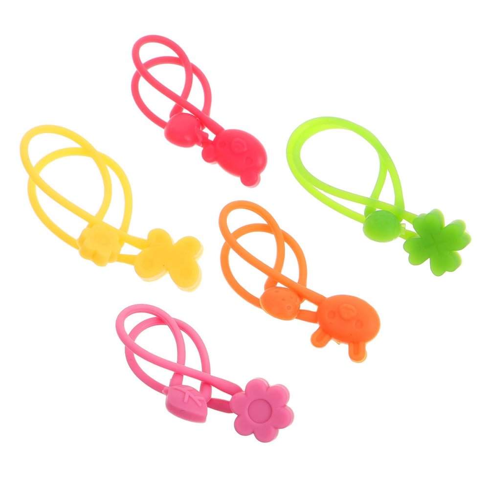 BUTIFULSIC Stretchy Silicone Bands Silicone Flexible Elastic Bands 5pcs with Assorted Colours for Bento Box and Food Pouch Wrapping for Restaurant and Dorm Use