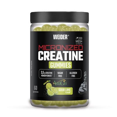 Weider Micronized Creatine Gummies + AstraGin (60 Gums), Sour Lime