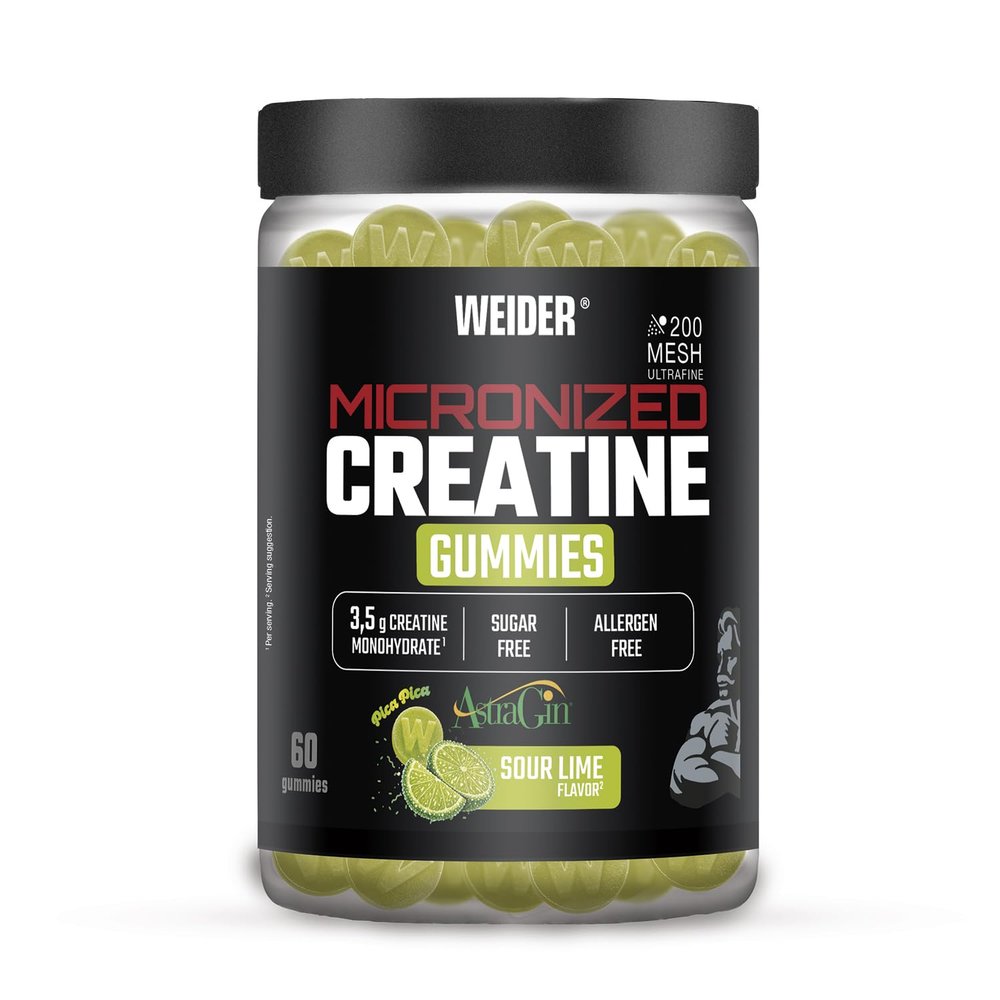 Weider Micronized Creatine Gummies + AstraGin (60 Gums), Sour Lime