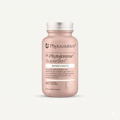 Phytoceutics Phytofemme Superskin Beauty-from-Within Omega for Women with Superba Boost Krill Oil Supports Skin Hydration, Elasticity & Antioxidant Protection 60 Softgels