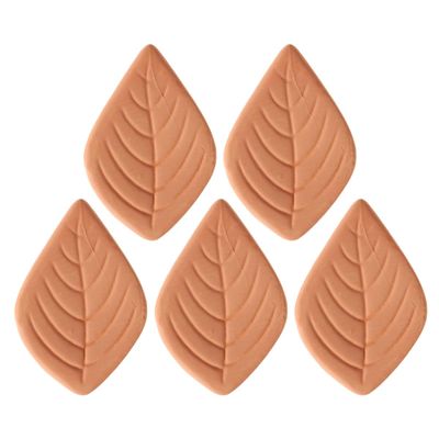 KICHOUSE 5pcs Terracotta Brown Sugar Canister Discs with Leaf Design, Reusable Moisture Absorbers That Keep Brown Sugar Fresh and Soft for Kitchen Use