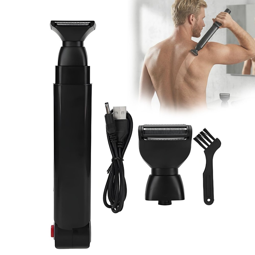 Back Shavers for Men, Back Hair Remover for Men, Fold 29cm Unfold 46cm, LED Indicator Light, 120mins Working Time Per Charge, Long Handel Electric Back Razor, Mens Body Groomer for Back Chest Body