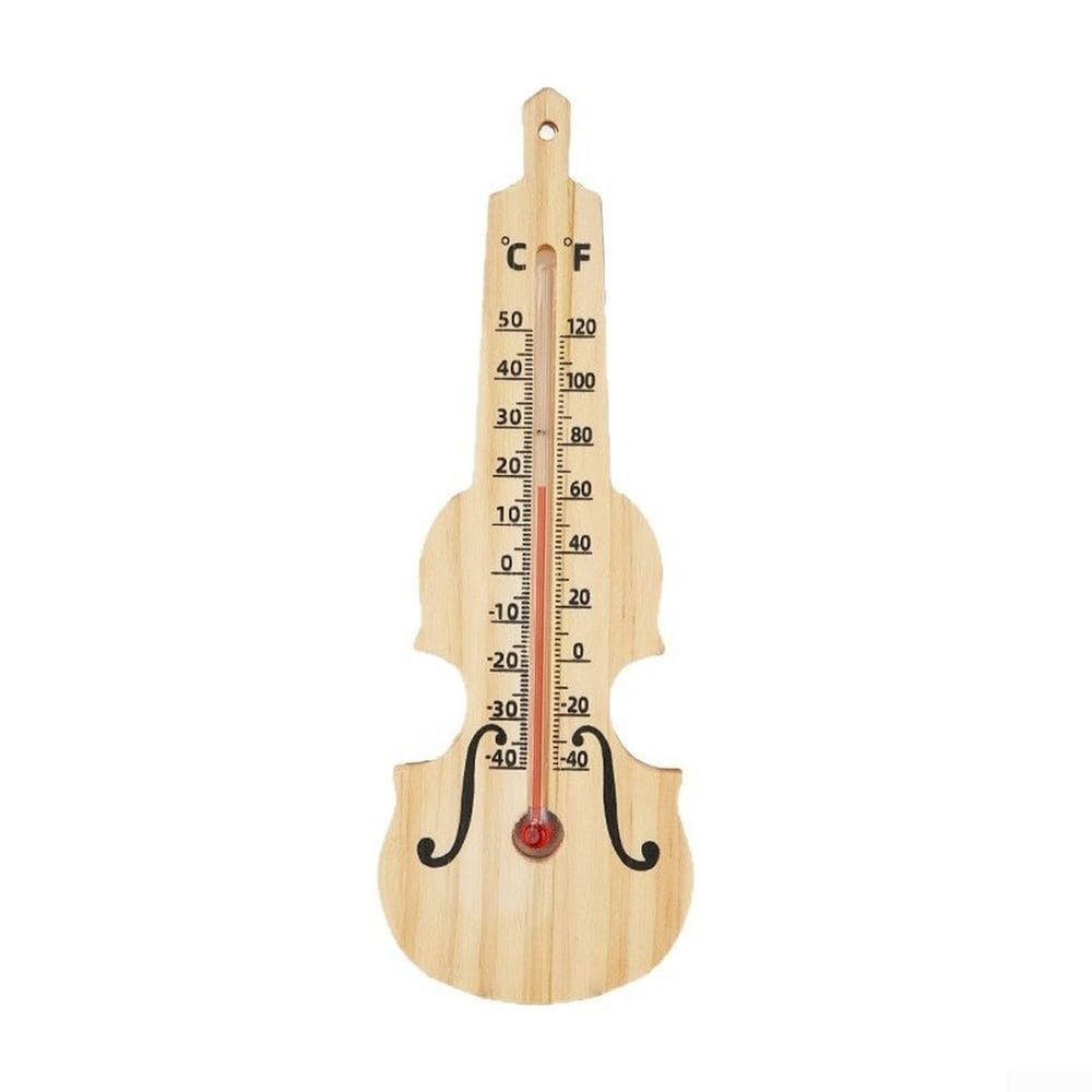 PureBowlic Wooden Thermometer Indoor Outdoor, Wall Mounted Temperature Gauge With Dual Celsius Fahrenheit Scale, Pine Wood Show For Home Baby Room Greenhouse
