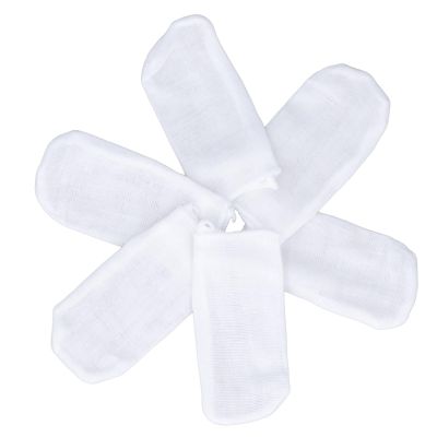 Chrees 6 Pcs Baby Finger Brush, Soft Cotton Gauze Teeth Tongue Cleaner for Infants Kids, with Microfiber Material and Fixing Ring to Prevent Slipping