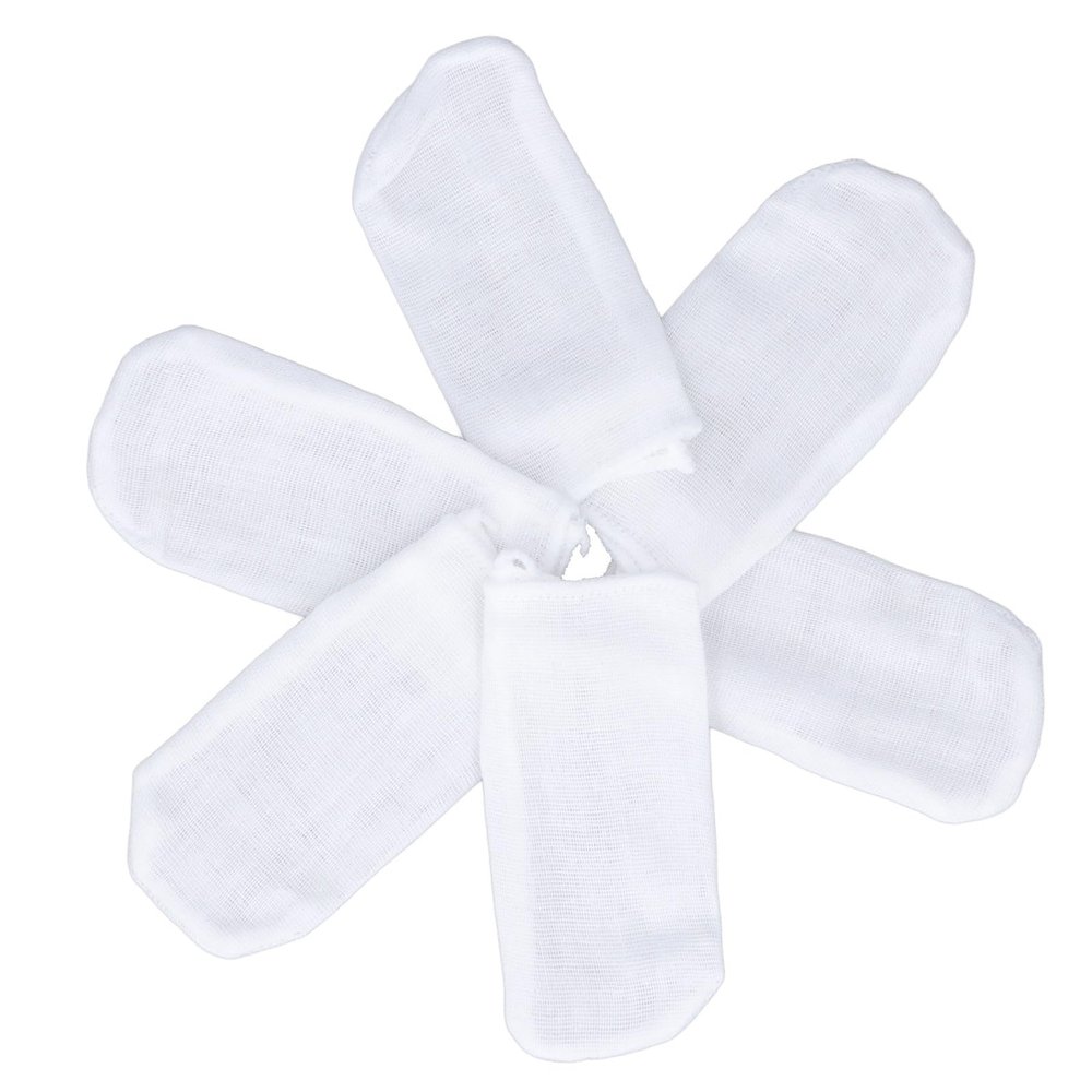 Chrees 6 Pcs Baby Finger Brush, Soft Cotton Gauze Teeth Tongue Cleaner for Infants Kids, with Microfiber Material and Fixing Ring to Prevent Slipping