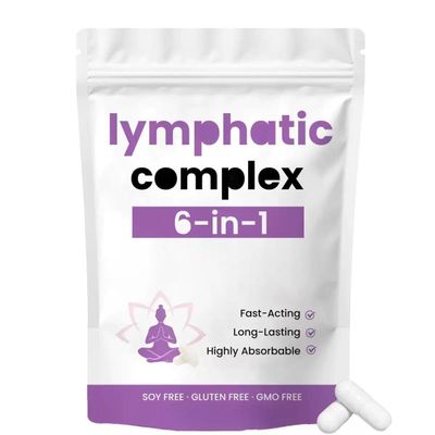 6-in-1 Lymphatic Complex - Reduce Bloat, Balance Cortisol, Full Body Detox - VeganNon-GMO - Fast-Acting, Long-Lasting, Highly Absorbable