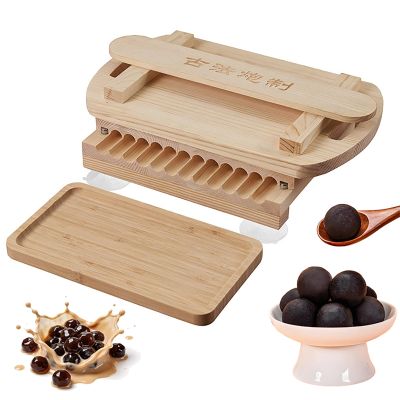 Tapioca Pearls Forming Machine, Cassava Ball Maker Tool with Hollow Wide-curved Dual Handles, Uniform Pearls and Smooth Jam-Free Grooves, Stable Base, for Milk Tea Shop, Home Kitchen DIY