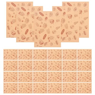 Operitacx 50pcs Greaseproof Paper Sheets for Food Wrapping Non-Stick Coated Paper Resistant to Food Storage for Sandwiches and Snack Boxes for Baking