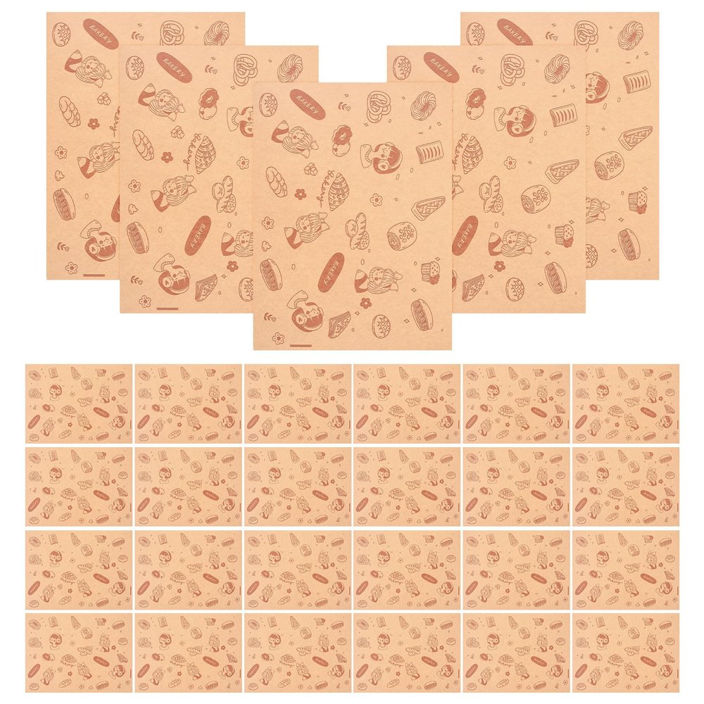 Operitacx 50pcs Greaseproof Paper Sheets for Food Wrapping Non-Stick Coated Paper Resistant to Food Storage for Sandwiches and Snack Boxes for Baking