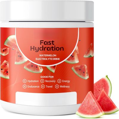 SugarFree Electrolyte Powder, Watermelon Flavor, Hydration Support Mix with Sodium Potassium Magnesium Calcium, Portable Travel Jar