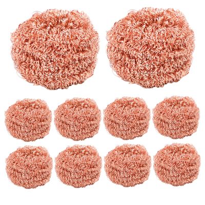 10 Pack Copper Scrubber, Heavy Duty Non Scratch Reusable Cleaning Sponge for Stainless Steel Cast Iron Grill Cleaning