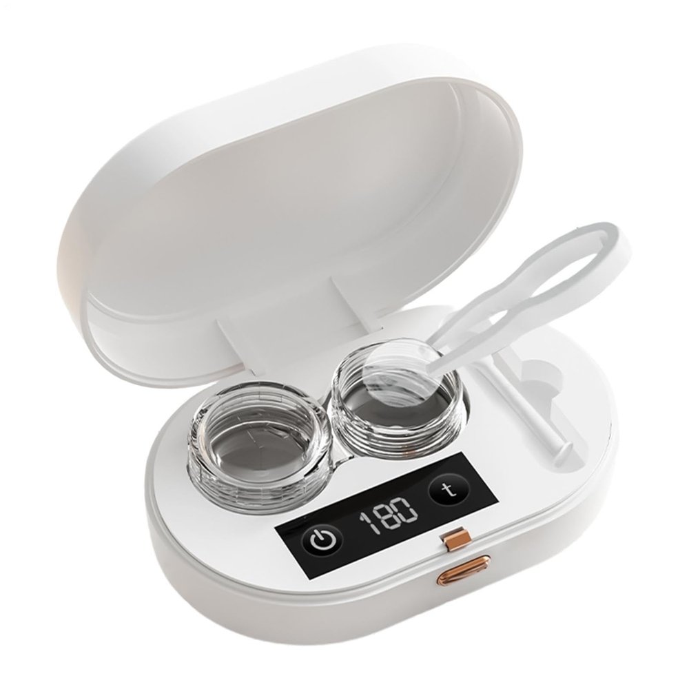 Automatic Lens Cleaning Machine Ultrasonic Contact Lens Cleaner Colored Contact Len Cleaning Machine for Men Women Home Travel Business Daily Monthly Yearly Night Care