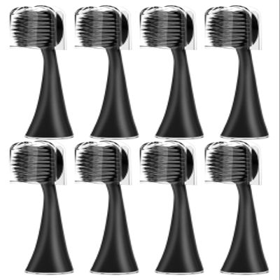 8pcs Electric Toothbrush Heads,Compatible for Seago SG-540 Replacement Toothbrush Heads,Cleaning Deep Tooth Gaps Suitable(8BLACK)