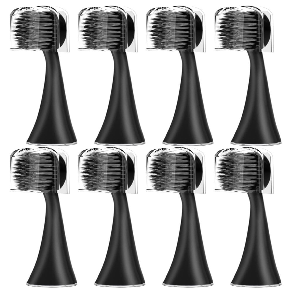 8pcs Electric Toothbrush Heads,Compatible for Seago SG-540 Replacement Toothbrush Heads,Cleaning Deep Tooth Gaps Suitable(8BLACK)