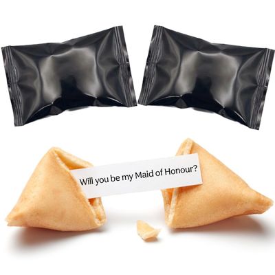 2 Pack Maid of Honour Proposal Fortune Cookies | Will You Be My Maid Of Honour Reveal | Sentimental Wedding Gifts & Favours | Vegan, UK Baked | Colour Coded Wrapper | Proposal Box Filler