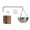 BildeeMait Sauna for Essential Oil Bowl with Swinging Arm, 200ml for Stainless Steel Aromatherapy Cup, Cedar Wood Accents, Heat Resistant Diffuser Rocks, 12cm