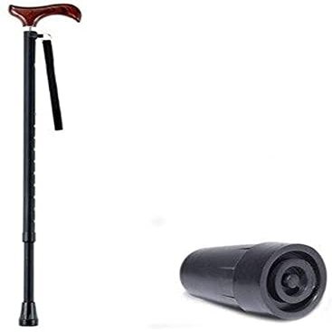 Adult Crutches, Adult Aluminum Alloy Crutches Adjustable 67-90cm Maple Handle Push Button Multicolor(Black)