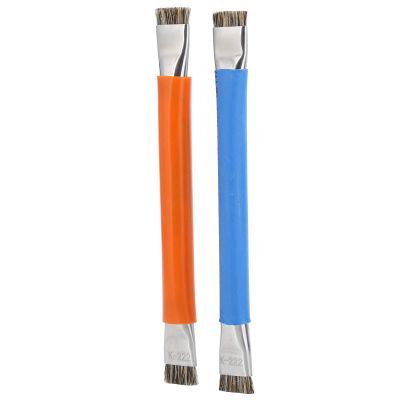 Elprico Double Head AntiStatic Brush Safe Hard Cleaning Motherboard 2Pcs Brush, Orange Blue Brushes, 5.7in Ergonomic Design Lightweight Suitable for Mobile Phone Computer Repair Cleaning