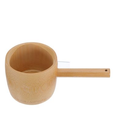 CHICAMPERA Bamboo Water Ladle Long Handle Garden Watering Wooden Kitchen Scoop Bath Ladle for Outdoor Pet Food Serving