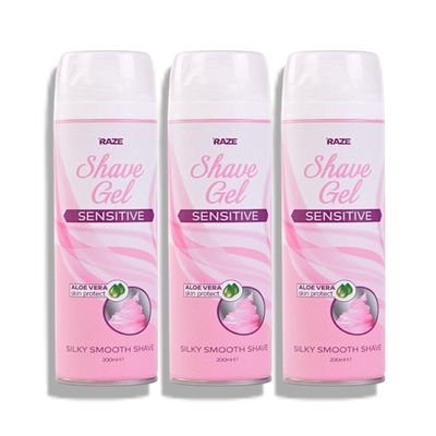 3x Rze Shave Gel for Sensitive Skin - Silky Smooth Shave with Aloe Vera | 200mL