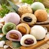 Chocolate mochi, matcha strawberry mango milk flavored mochi 8pcs/box, instant sweet rice dumpling, traditional glutinous rice cake, handmade pastry, dessert snack gift pack (Milk,3 boxes) view 3