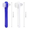 CATIEBYE 4pcs Dual Denture Brush for Dentures and Retainers, and Nylon Material, Removes Stains with Large Multi-Tufted and Smaller Angle-Trimmed Brush, Easy view 2