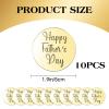 10 Pcs Happy Father'S Day Cupcake Toppers, Father'S Day Decorations, Dad Gold Acrylic Cupcake Toppers for DadBirthdays And Celebrations Baking Dessert Decorations 5cm/2inch view 2