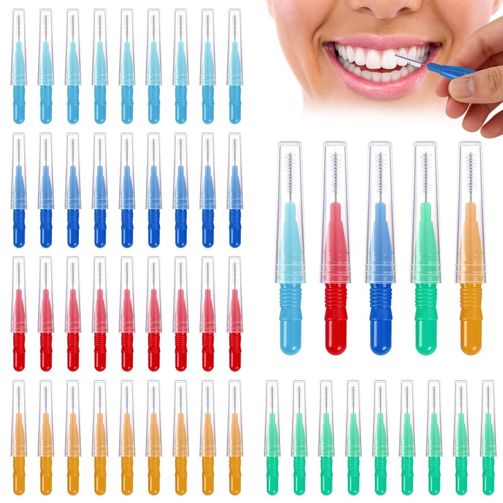 Interdental Brushes 50 Pcs 3 mm Multicolor Tooth Picks Flossing Gap Cleaning Brushes for Teeth and Daily Oral Care