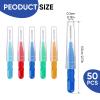Interdental Brushes 50 Pcs 3 mm Multicolor Tooth Picks Flossing Gap Cleaning Brushes for Teeth and Daily Oral Care view 2