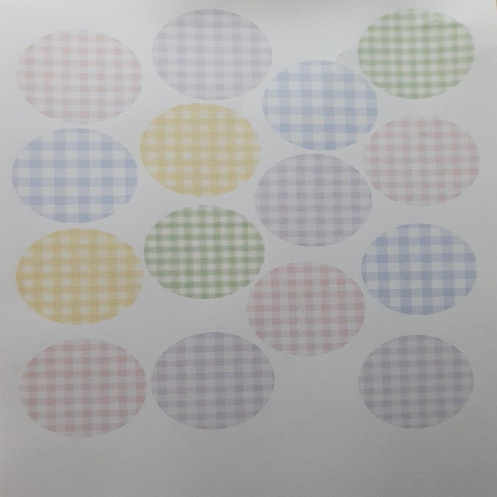15 Gingham Edible Icing Cupcake Toppers for Babyshower, New Baby, Easter, Multi-Colour, 4.5 cm Diameter